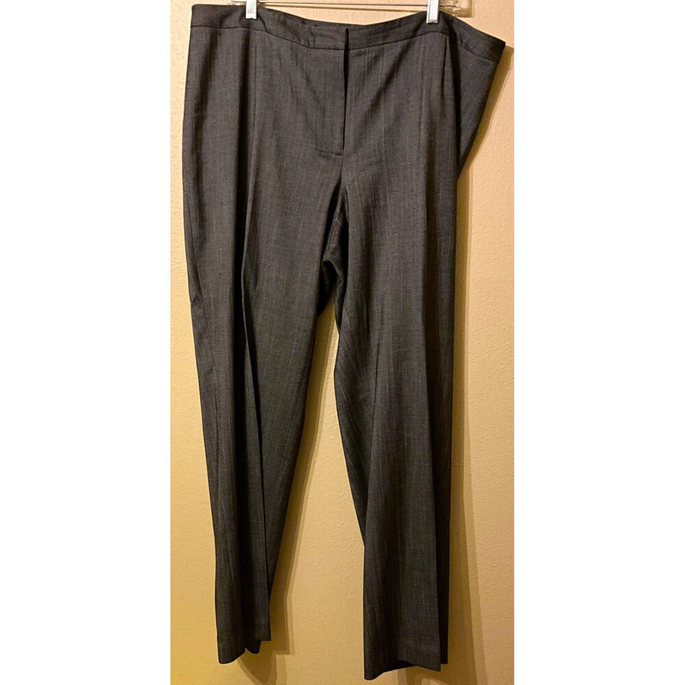 Peter Nygard Charcoal Herringbone Dress Trousers Women's Plus 18 Tailored Career